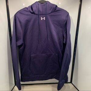 Under Armour Hoodie Men Size Medium Blue Cold Gear Fleece Lined Loose Fit